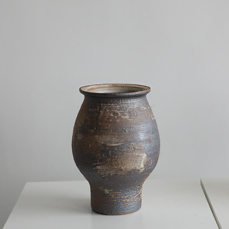 Danish style ceramic white wabi sandy wind coarse pottery vase