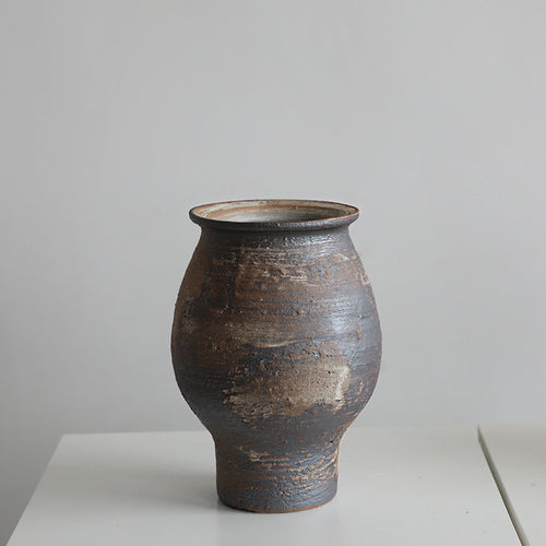 Danish style ceramic white wabi sandy wind coarse pottery vase