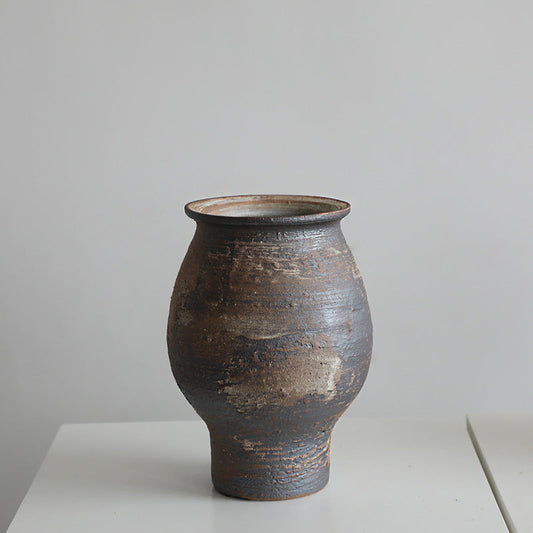 Danish style ceramic white wabi sandy wind coarse pottery vase