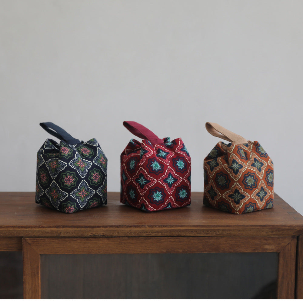 Gohobi Floral Old Pattern Teaware Storage Travel Bag Shifuku