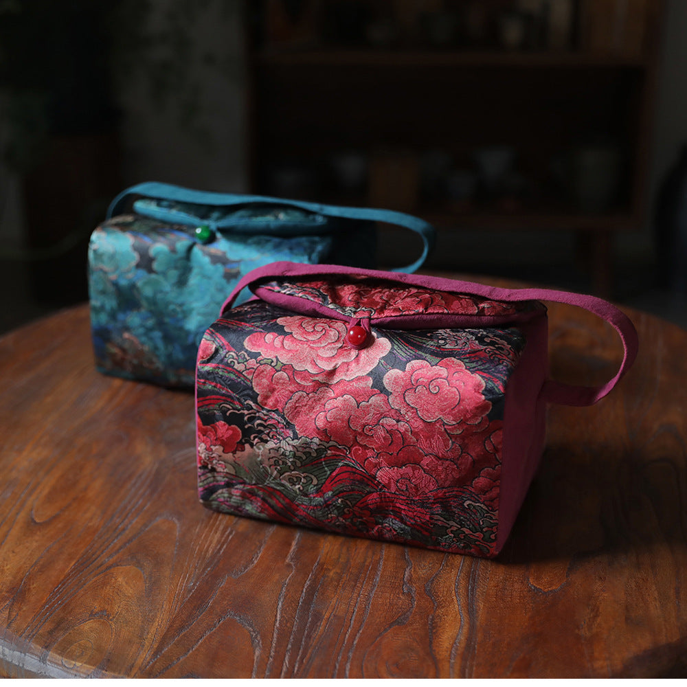 Gohobi Large Cloud Pattern Teaware Storage Travel Bag Shifuku