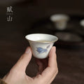 [賦山敘 x Gohobi] Hand-Painted “Playful Guardian Lion” Teacup Set – Set of 3 Gilded New Chinese Style Bell-Shaped Cups