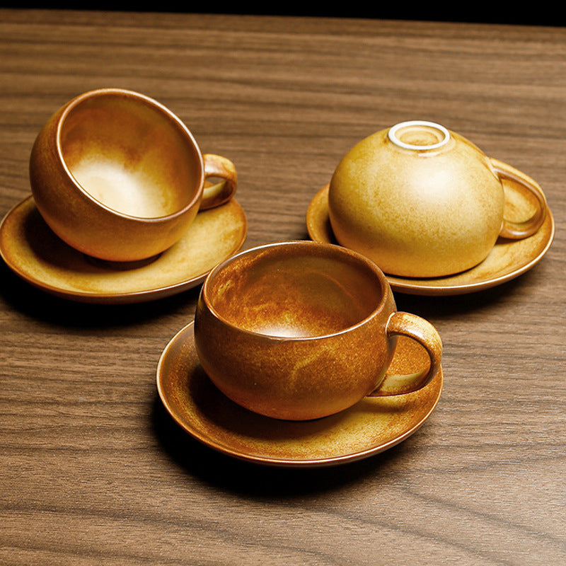Gohobi Japanese Handmade Coffee Cup with Saucer 007