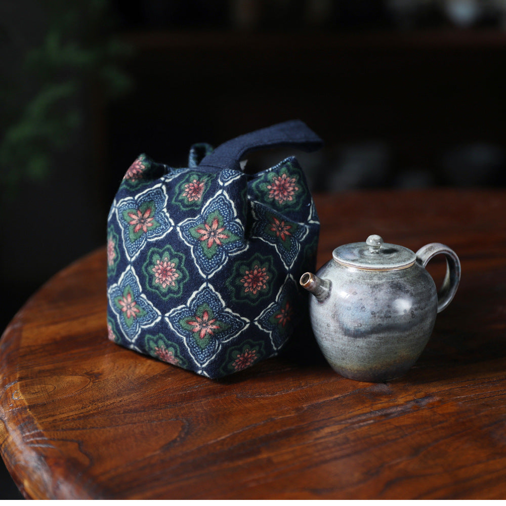 Gohobi Floral Old Pattern Teaware Storage Travel Bag Shifuku