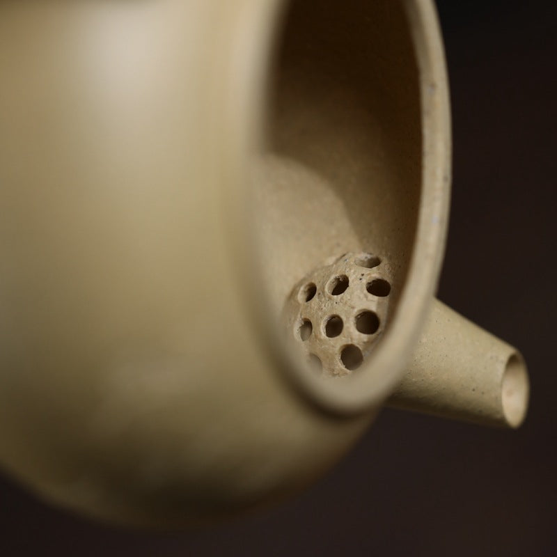 Gohobi Handmade Yixing Green Zisha Clay Xiaoping Teapot – 100ml Original Ore Benlu Caly with Inner Filter, Semi-Handmade Thin-Walled Gongfu Teapot