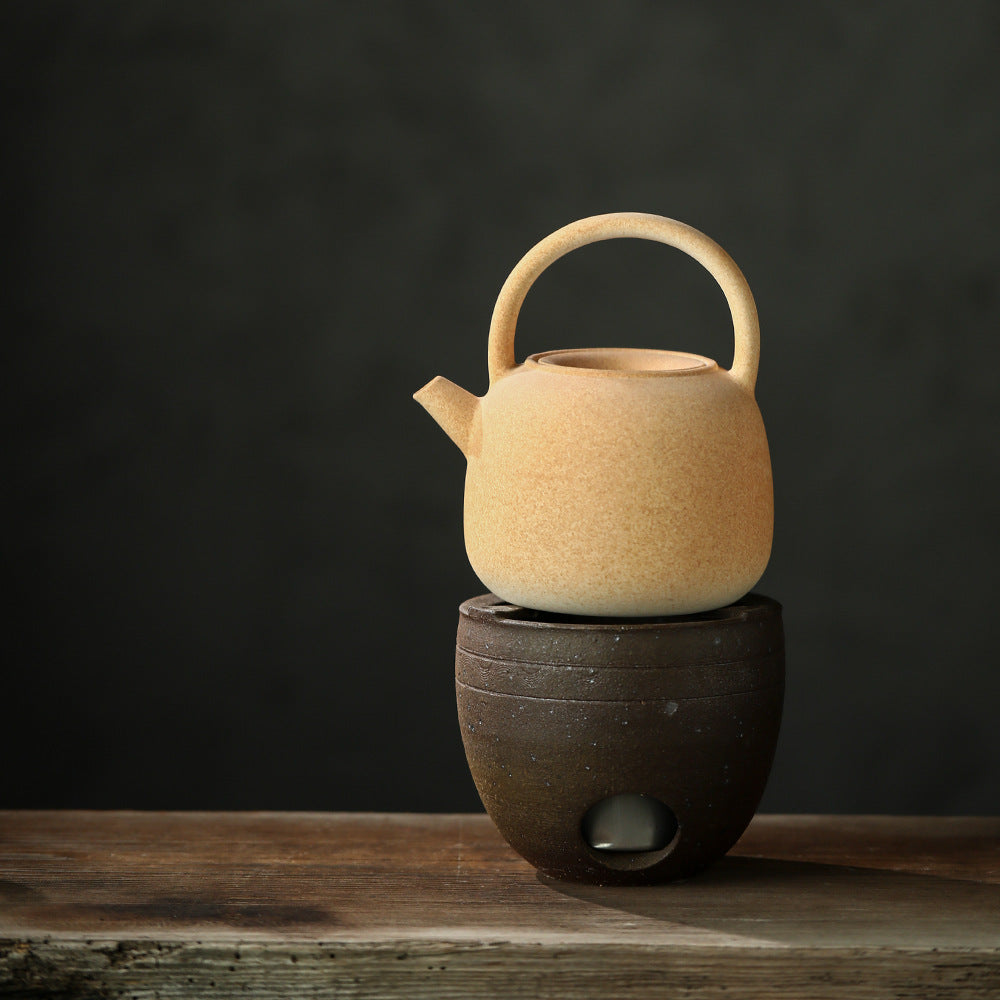 Gohobi Ceramic Alcohol Lamp Tea Stove – Handmade Old Rock Clay Tea Warmer