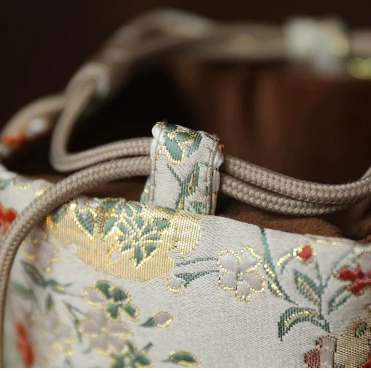 Gohobi Colourful Brocade Teaware Storage Travel Bag Shifuku