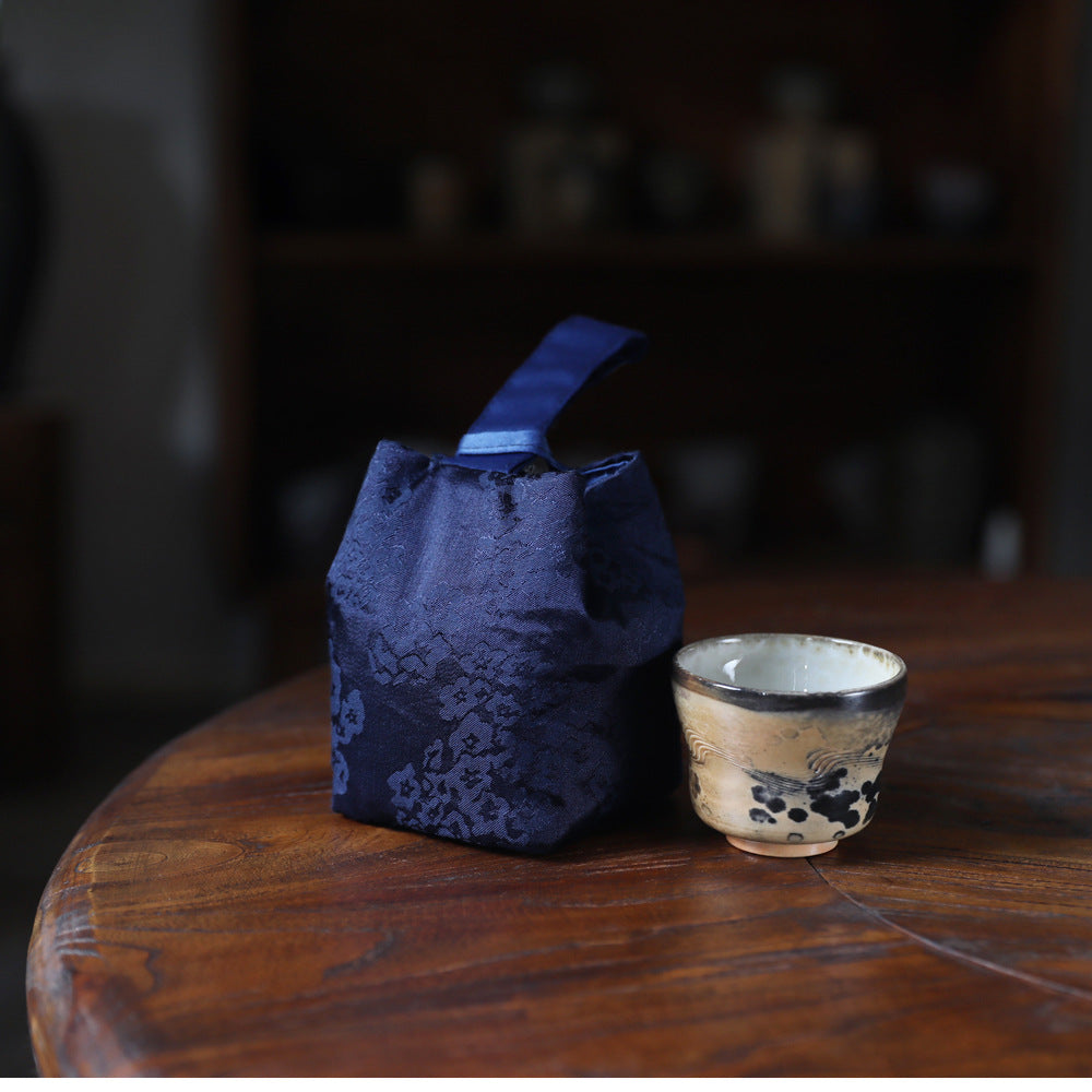 Gohobi Weaving Brocade Silk Fabric Teaware Storage Travel Bag Shifuku