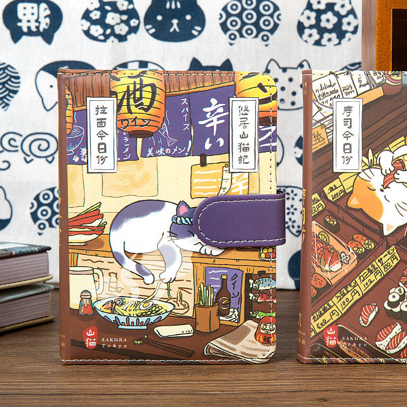 Gohobi Japanese Cat Magnetic Notebook, Monthly Planner, Study Notebook, Pocket Diary