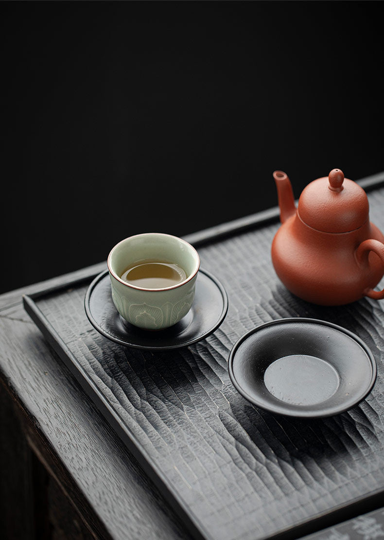 Gohobi Black Walnut Wood Tea Coaster – Round Solid Wood Tea Cup Holder