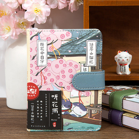 Gohobi Japanese Cat Magnetic Notebook, Monthly Planner, Study Notebook, Pocket Diary