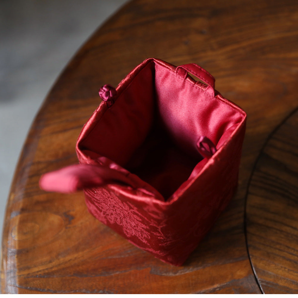Gohobi Weaving Brocade Silk Fabric Teaware Storage Travel Bag Shifuku