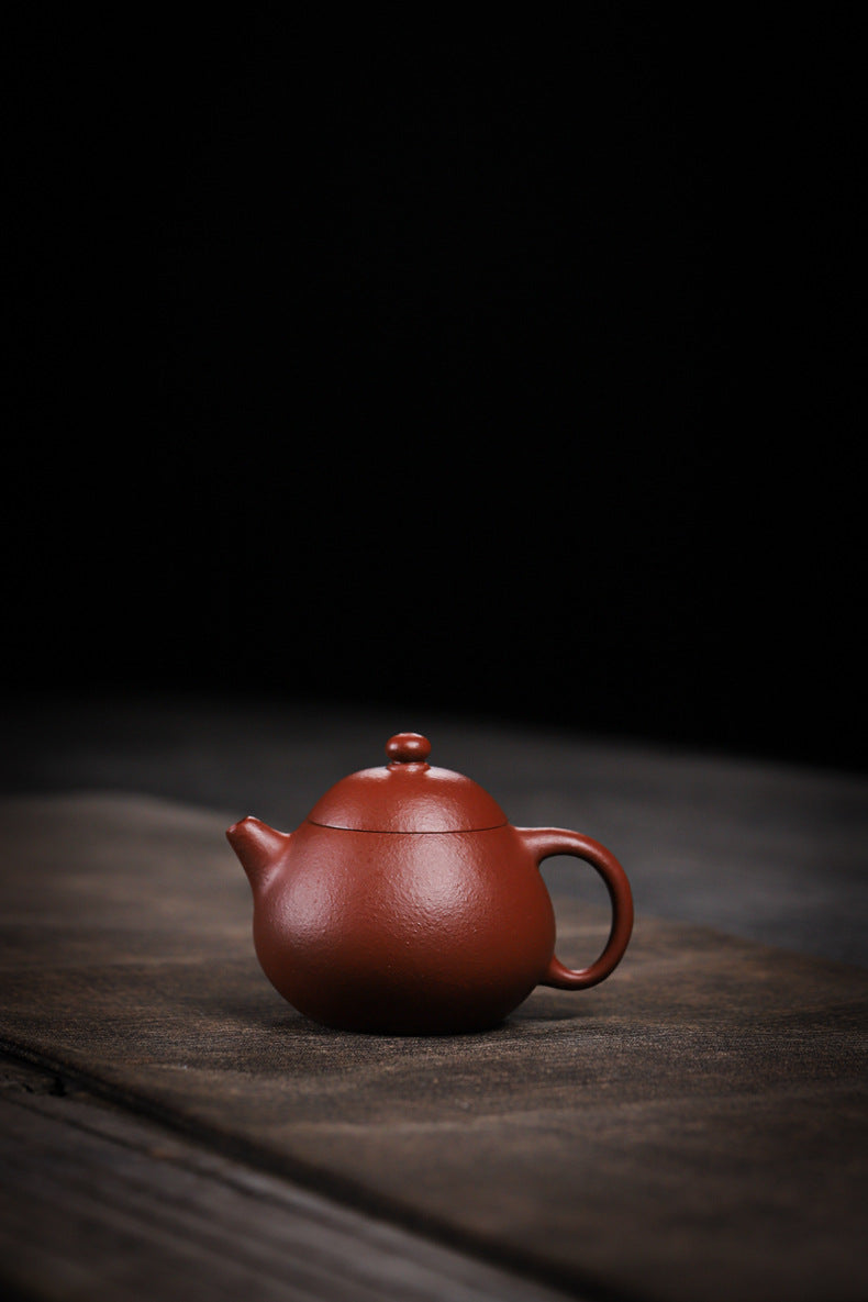 Gohobi Handmade Yixing Red Zisha Clay Teapot – 150ml Handmade Original Ore Raw Zhuni Clay Wen Dan Style Teapot with Built-in Filter, Small Gongfu Purple Clay Teaware