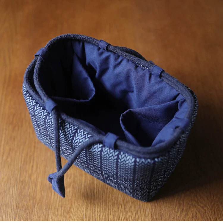 Gohobi Denim Medium Teaware Storage Travel Bag Shifuku
