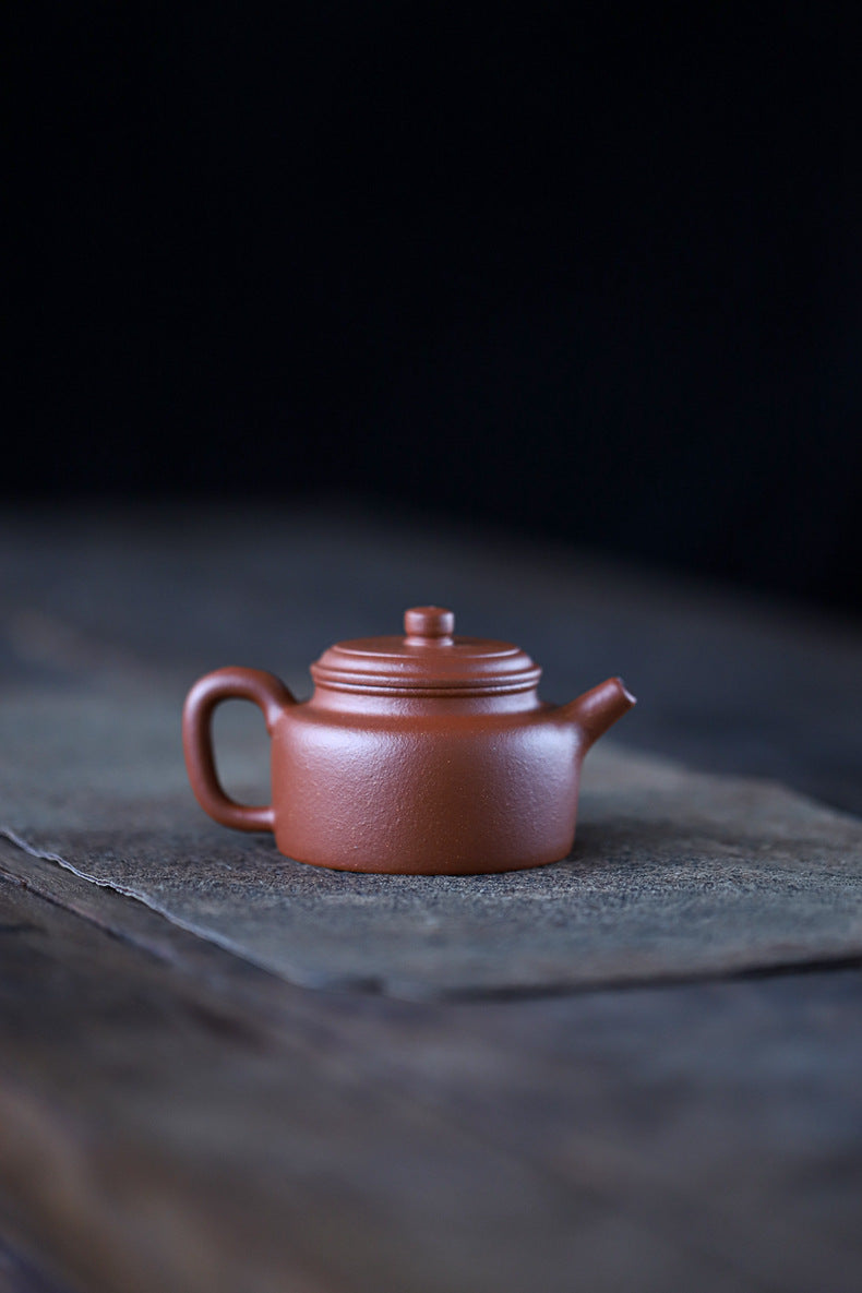 Gohobi Handmade Yixing Original Ore Sandy Purple Clay "Dezhong" Teapot – 150ml Zen-Inspired Home Brewing Teapot with Built-in Filter