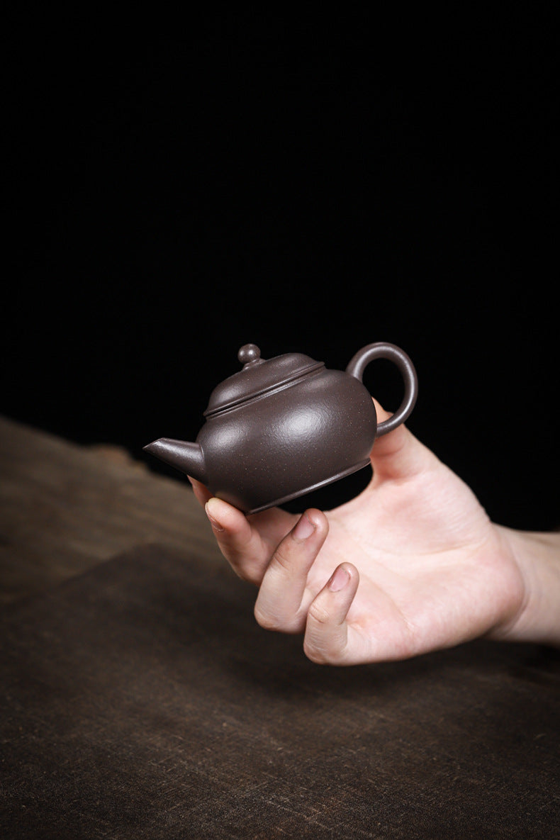 Gohobi Handmade Yixing Celadon Zisha Clay Shui Ping Teapot 100ml – Original Ore Tianqing Clay Thin-Walled Gongfu Tea Teapot with Built-In Filter