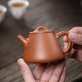 Gohobi Handmade Yixing Zisha Sandy Purple Clay Teapot 150ml – Original Ore Golden Jiangpo Clay Gaoshi Piao Teapot, Lightweight Body for Gongfu Tea Brewing