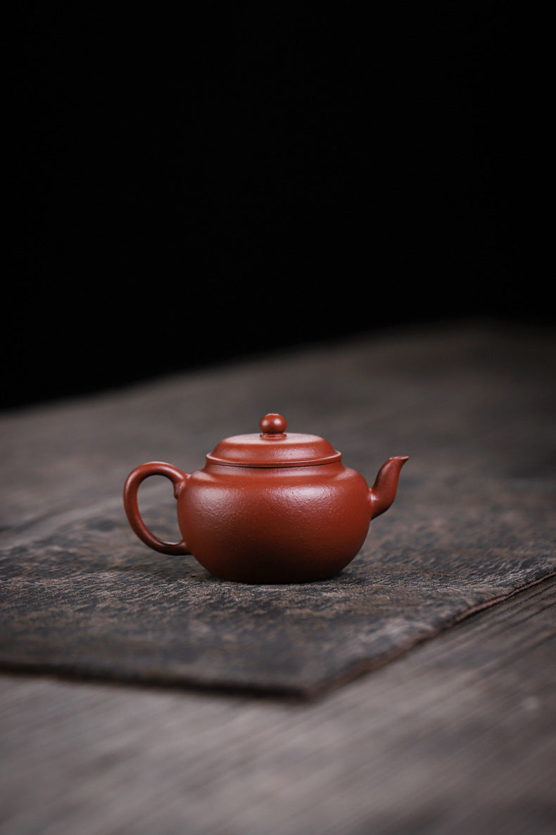 Gohobi Yixing Red Zisha Clay Teapot – 140ml Handmade Thin-Walled Lotus Seed Style Teapot, Original Ore Zhuni Clay, Small Gongfu Teapot with Built-in Filter