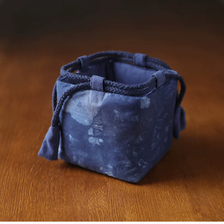 Gohobi Dyed Fabric Teaware Storage Travel Bag Shifuku