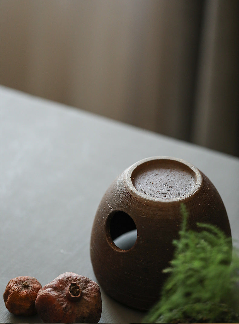 Gohobi Ceramic Alcohol Lamp Tea Stove – Handmade Old Rock Clay Tea Warmer