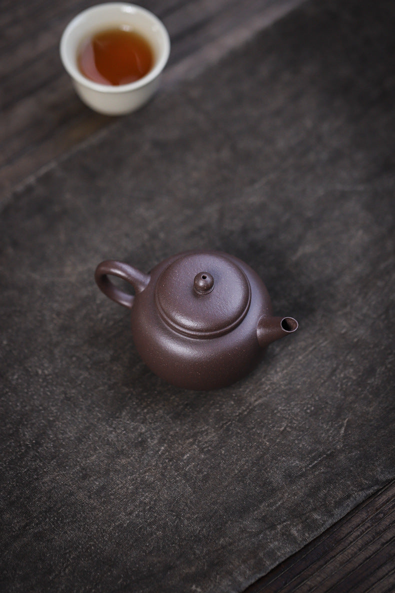 Gohobi Handmade Yixing Celadon Zisha Clay Teapot – 110ml Handmade Tianqing Paozun Shui Ping Teapot, Thin Body with Built-in Filter, Original Ore Purple Clay Teaware