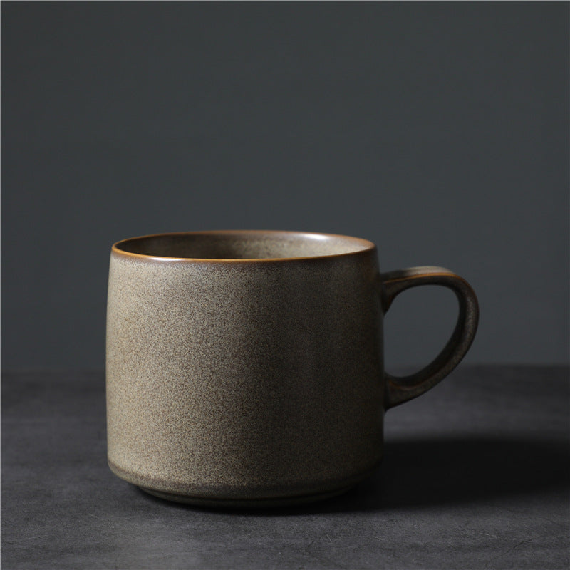 Gohobi Handmade Nordic Ceramic Coffee Mug – Beige/White Retro Cup (Clearance)