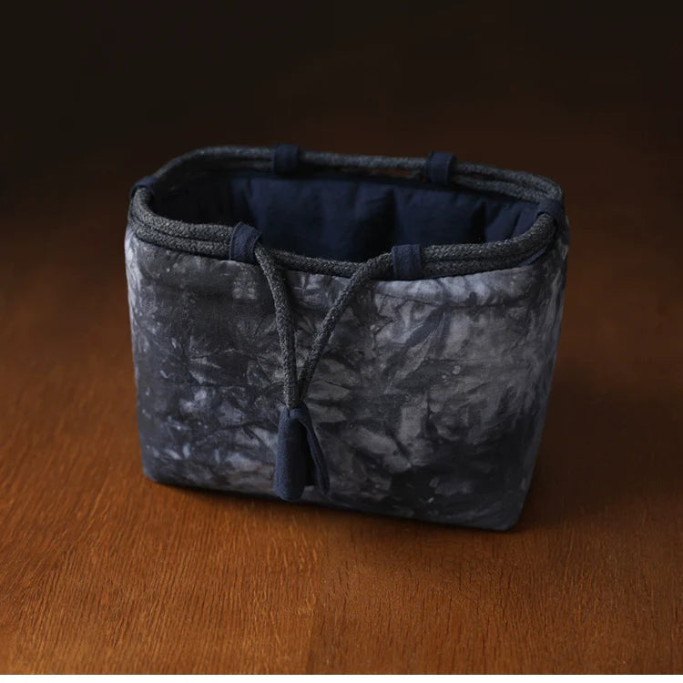 Gohobi Large Dyed Fabric Teaware Storage Travel Bag Shifuku