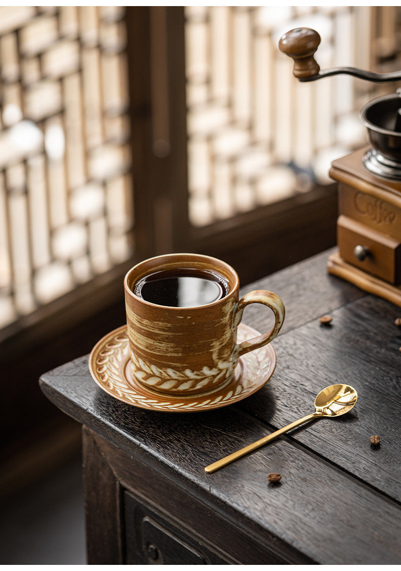 Gohobi Japanese Handmade Coffee Cup with Saucer 005