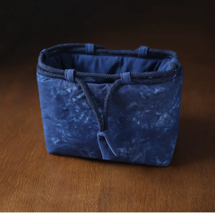 Gohobi Large Dyed Fabric Teaware Storage Travel Bag Shifuku