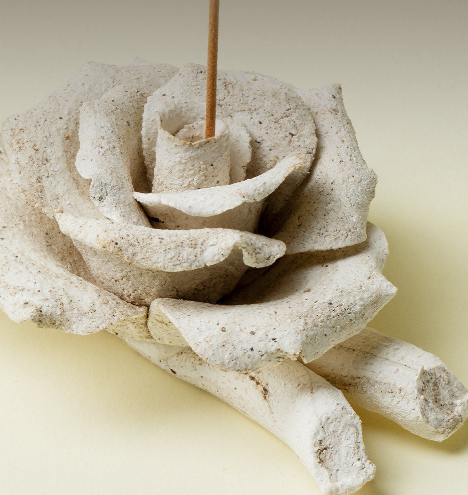 Gohobi Handmade Flower Incense Burner – Coarse Pottery Zen Thread Incense Holder