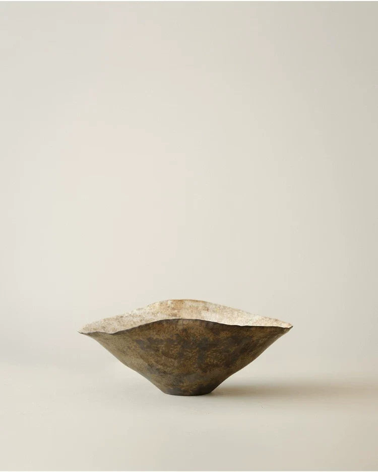 Gohobi Japanese Wabi-Sabi Lotus Leaf Ceramic Plate – Decorative Flower and Fruit Dish