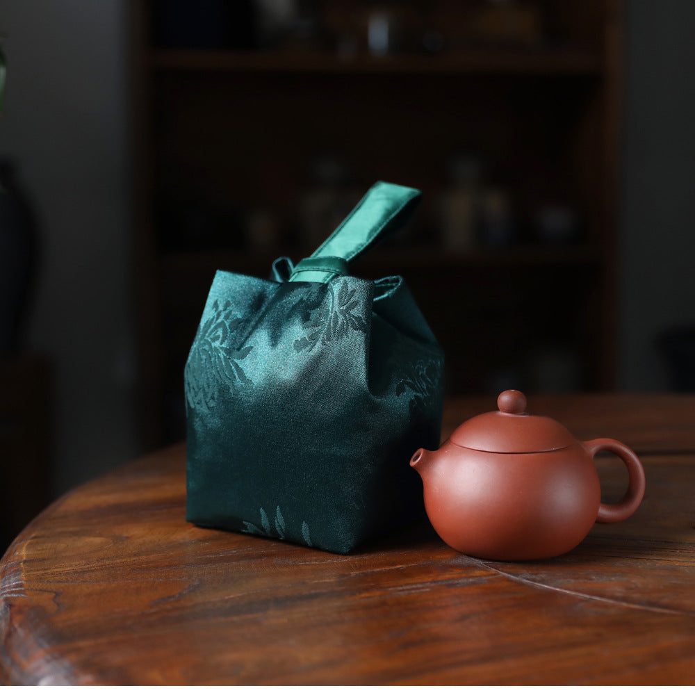 Gohobi Weaving Brocade Silk Fabric Teaware Storage Travel Bag Shifuku