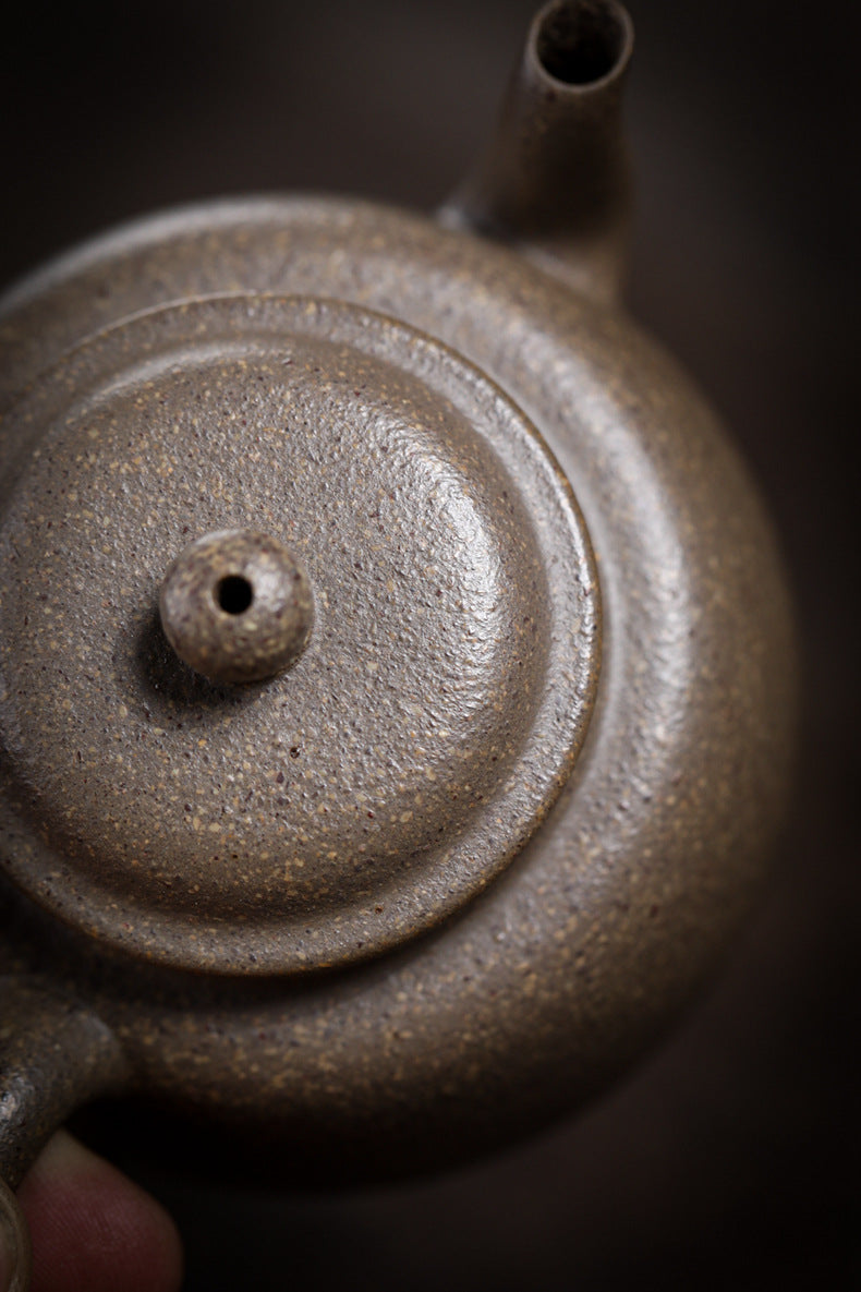 Gohobi Handmade Yixing Zisha Sandy Purple Clay Teapot – 170ml Original Ore Qing jiangpo Clay, Handmade Light Body with Built-in Filter, Traditional Chinese Purple Clay Teaware