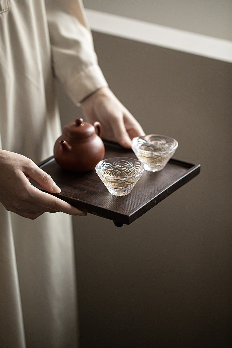 Gohobi Japanese-style Wabi-Sabi Ebony Black Square Tray 004