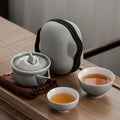 Gohobi Japanese Style Ice Grey Gaiwan Travel Tea Set 004