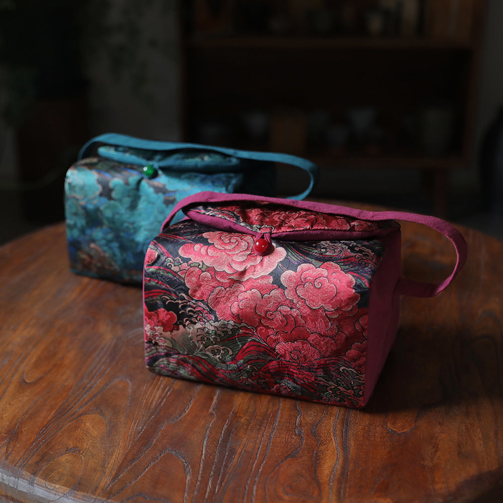 Gohobi Large Cloud Pattern Teaware Storage Travel Bag Shifuku