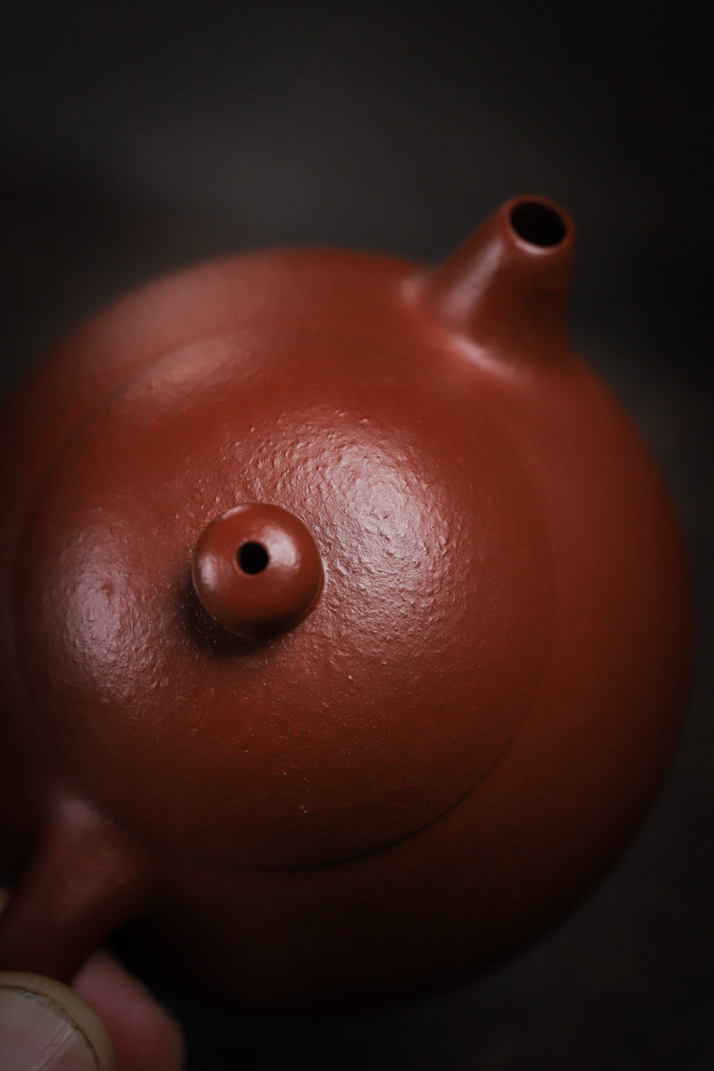 Gohobi Handmade Yixing Red Zisha Clay Teapot – 150ml Handmade Original Ore Raw Zhuni Clay Wen Dan Style Teapot with Built-in Filter, Small Gongfu Purple Clay Teaware