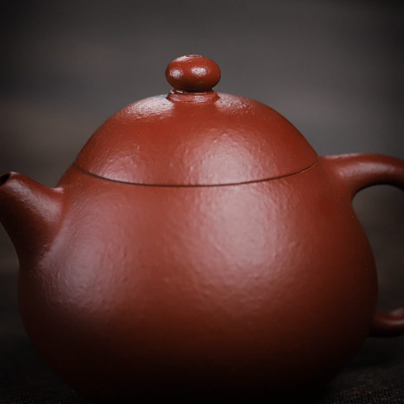 Gohobi Handmade Yixing Red Zisha Clay Teapot – 150ml Handmade Original Ore Raw Zhuni Clay Wen Dan Style Teapot with Built-in Filter, Small Gongfu Purple Clay Teaware