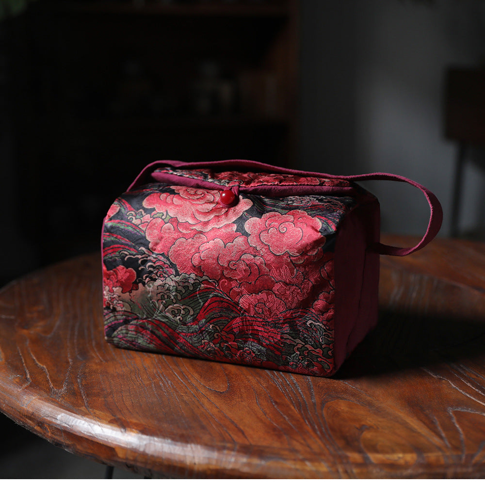Gohobi Large Cloud Pattern Teaware Storage Travel Bag Shifuku
