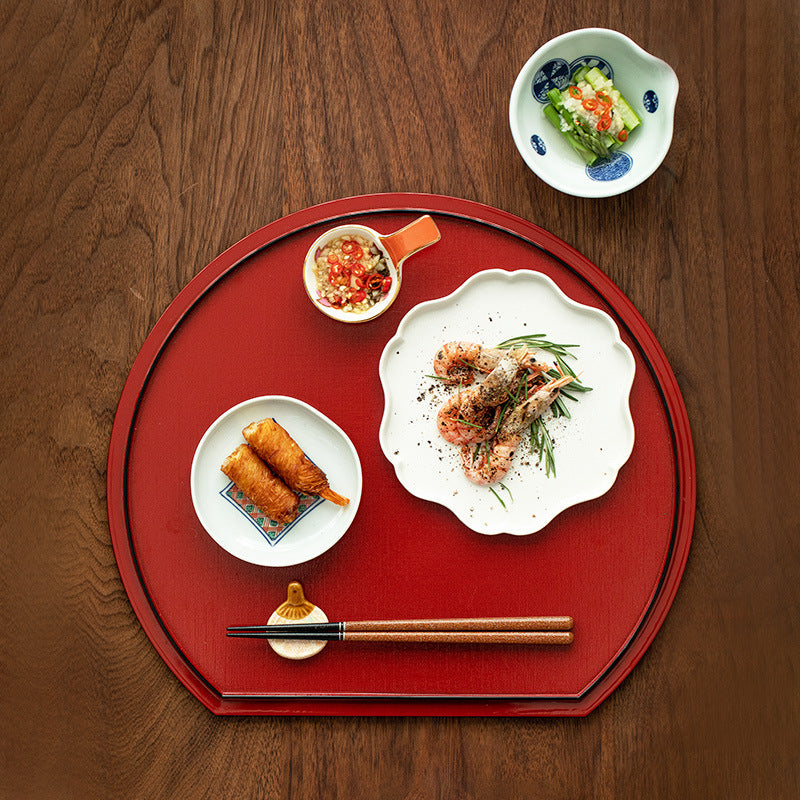 Gohobi Japanese Resin Half-Moon Dinner Plate Decorative Tray [Made In Japan]