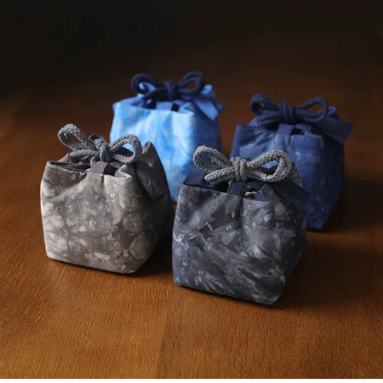 Gohobi Dyed Fabric Teaware Storage Travel Bag Shifuku