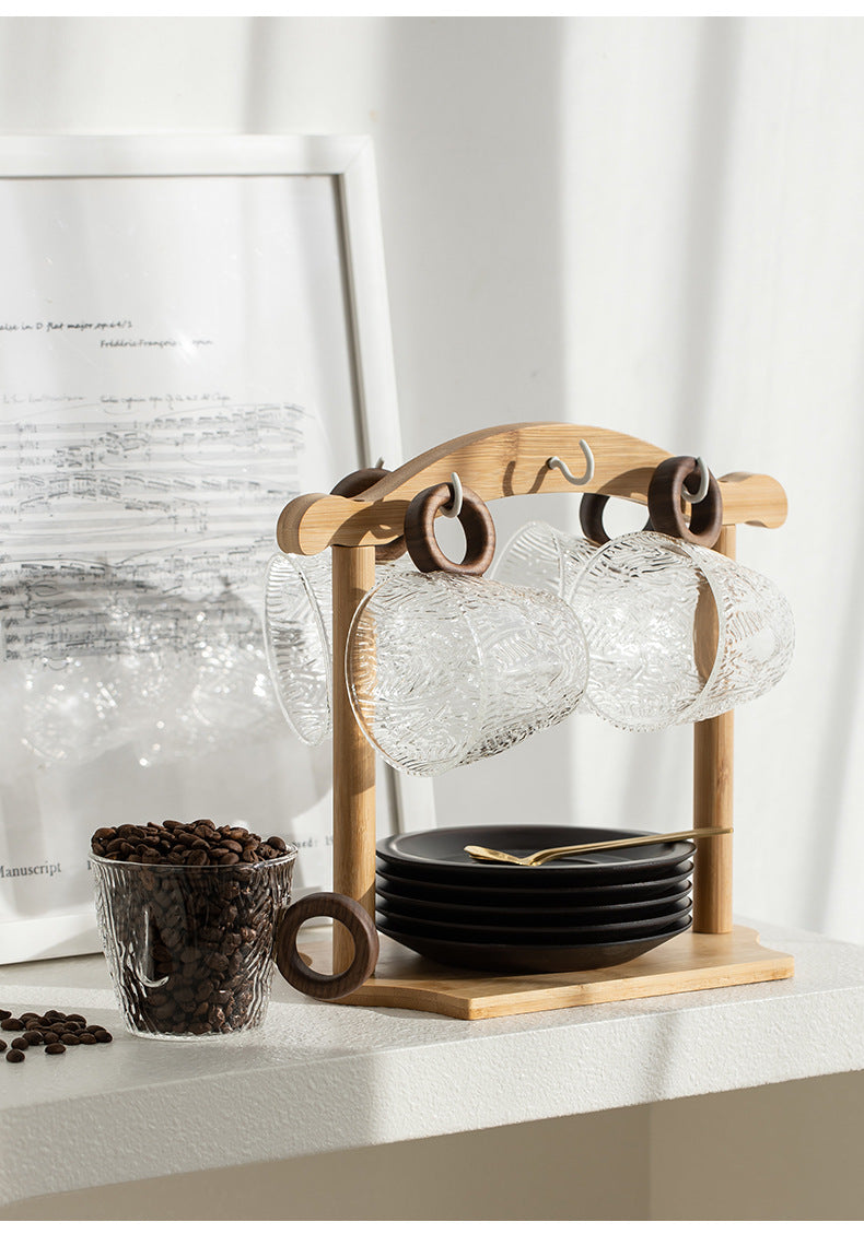 Gohobi Japanese Glass Coffee Cup with Saucer 006