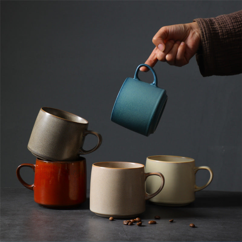 Gohobi Handmade Nordic Ceramic Coffee Mug – 440ml Colourful Retro Cup