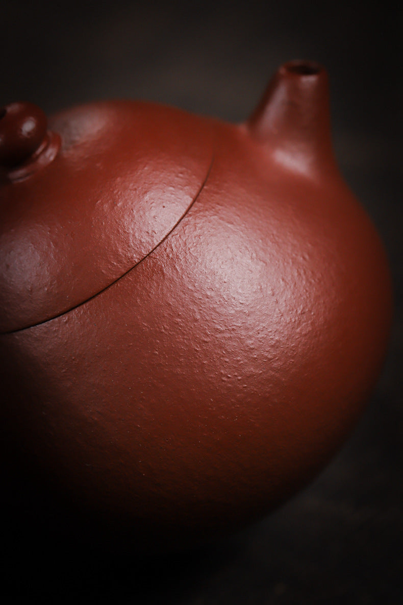 Gohobi Handmade Yixing Red Zisha Clay Teapot – 150ml Handmade Original Ore Raw Zhuni Clay Wen Dan Style Teapot with Built-in Filter, Small Gongfu Purple Clay Teaware