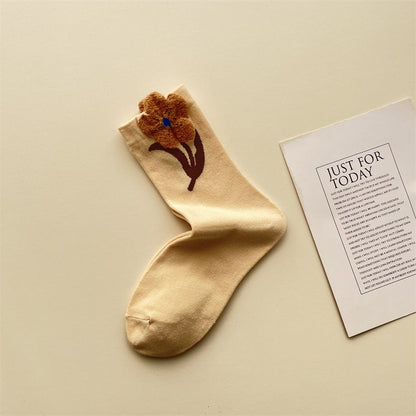Gohobi Japanese Tulip Mid-Calf Socks