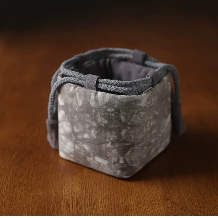 Gohobi Dyed Fabric Teaware Storage Travel Bag Shifuku