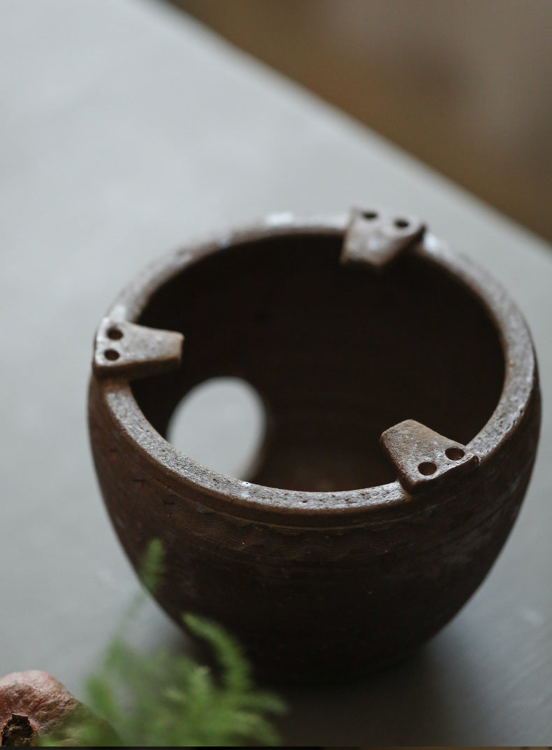 Gohobi Ceramic Alcohol Lamp Tea Stove – Handmade Old Rock Clay Tea Warmer