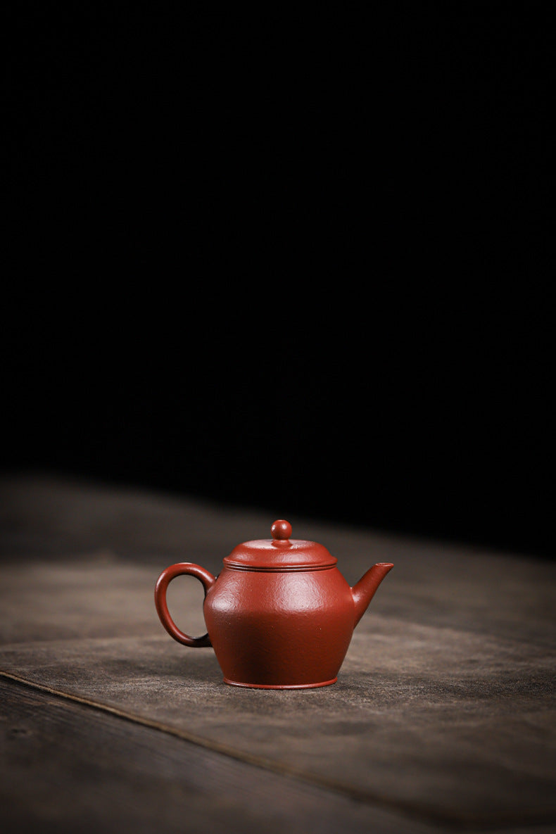 Gohobi Handemade Yixing Red Zisha Clay Teapot – 100ml Original Ore Zhuni, Traditional Weng-Style, Thin Body, Built-in Filter, Handmade Gongfu Teapot