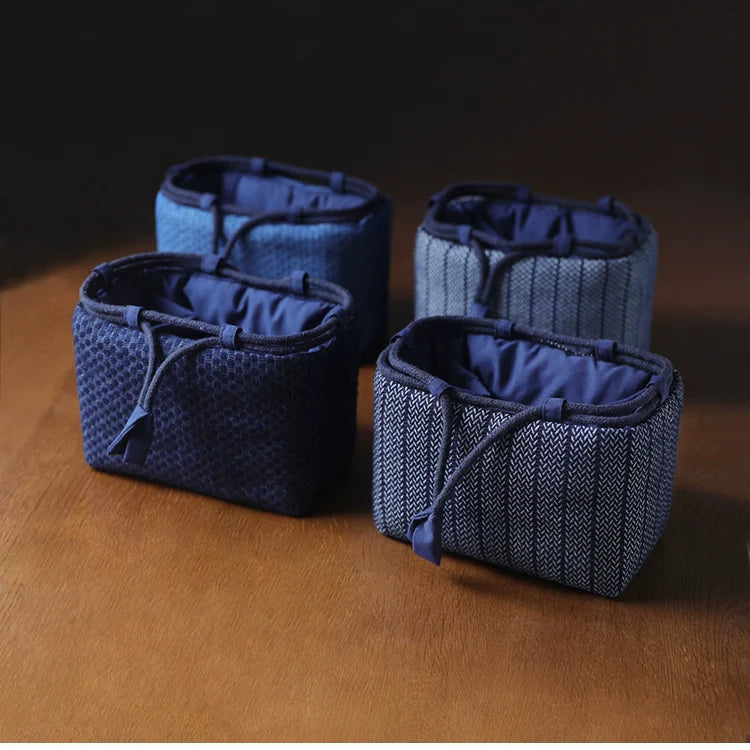 Gohobi Denim Medium Teaware Storage Travel Bag Shifuku