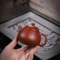 Gohobi Handmade Yixing Red Zisha Clay Teapot – 150ml Handmade Original Ore Raw Zhuni Clay Wen Dan Style Teapot with Built-in Filter, Small Gongfu Purple Clay Teaware